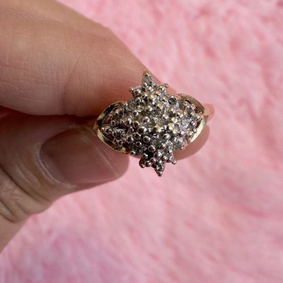 10K Gold Diamond Ring Natural Diamond Ring Promise Ring Gift for Her - Picture 11 of 11